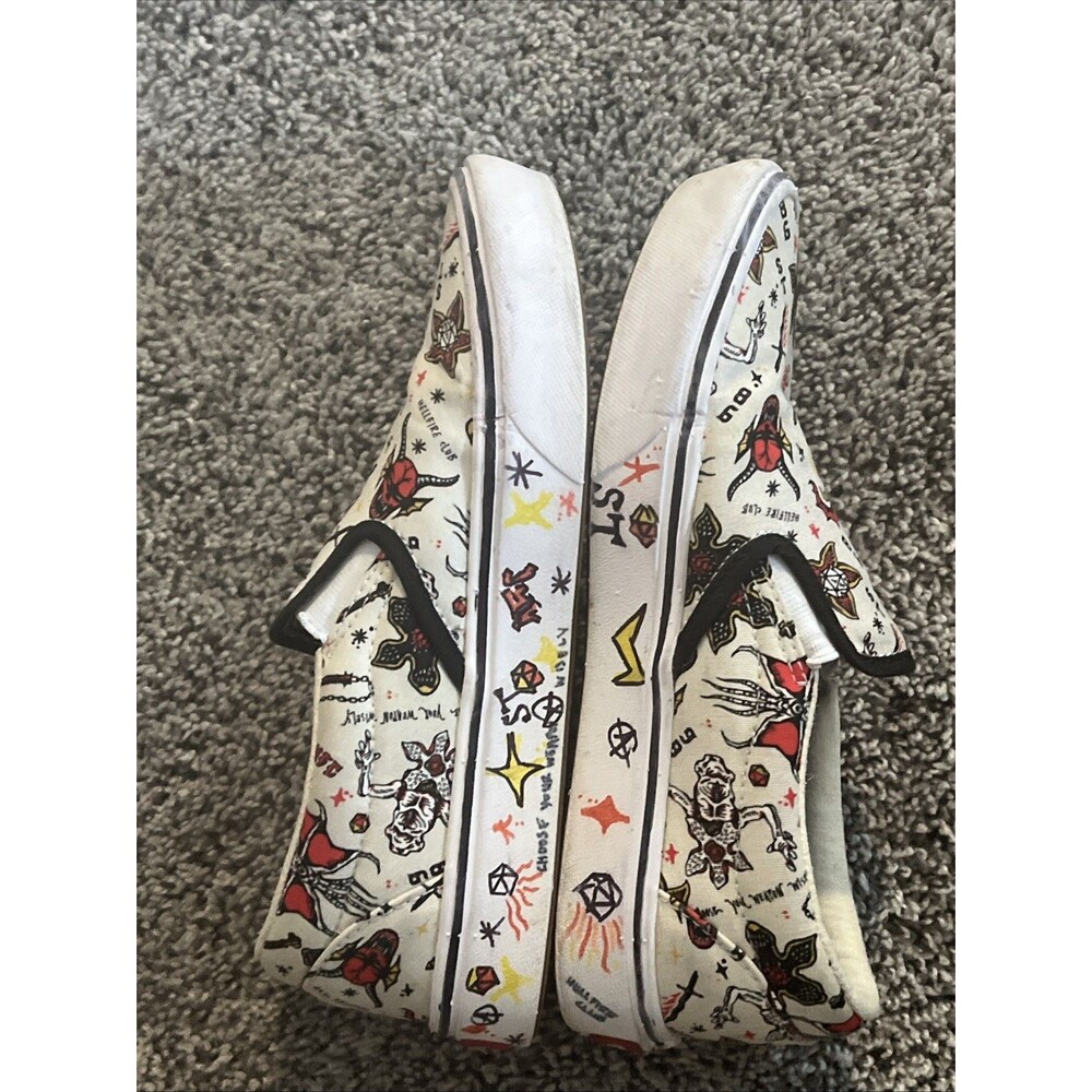 Vans x Stranger Things Customs Hellfire Club Slip On Shoes Womens 6.5 Mens 5 - Picture 5 of 9